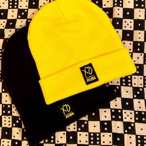 Two Puma x The Weeknd Official Beanie Hats in Black and Yellow! 🖤💛